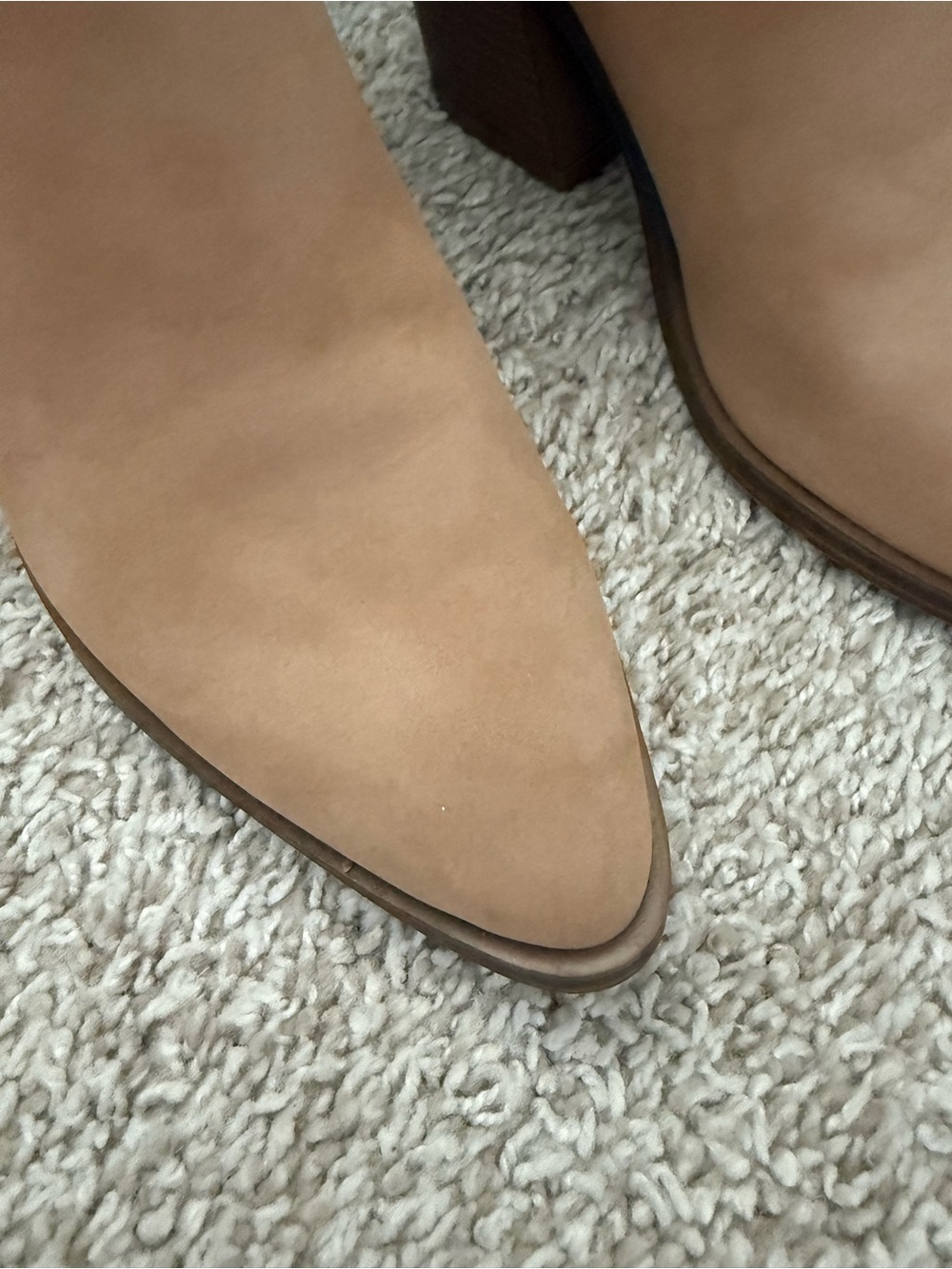 Tan Suede Pointed Cowgirl Ankle Boots - Picture 7 of 11